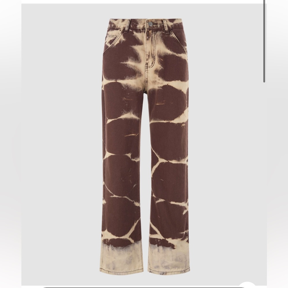 Cider Tie Dye Bleached Out Chocolate Brown Jeans